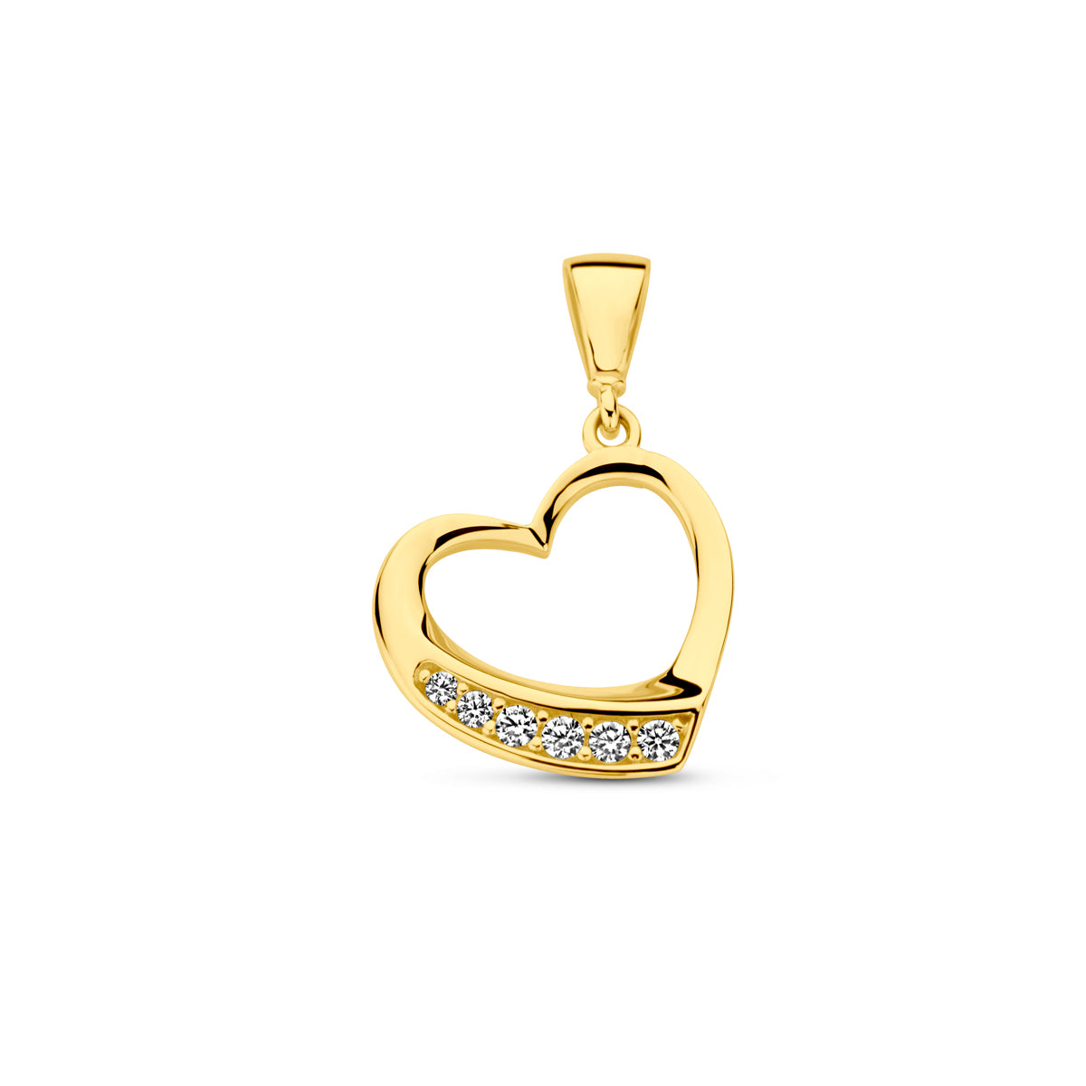 Anhänger Herz Zirkonia 14K Gelbgold