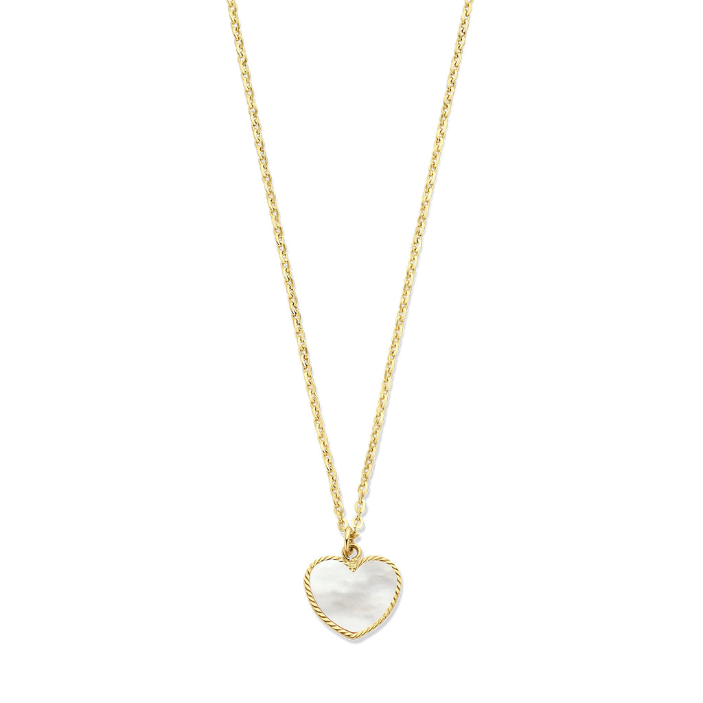 collier hart parelmoer 40 – 42 cm 14K geelgoud