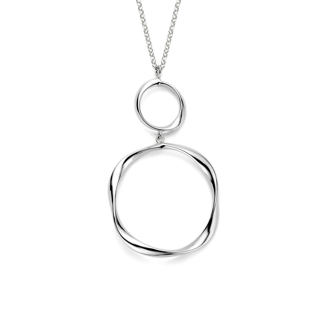 collier gedraaid 41 + 4 cm zilver gerhodineerd