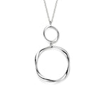 collier gedraaid 41 + 4 cm zilver gerhodineerd