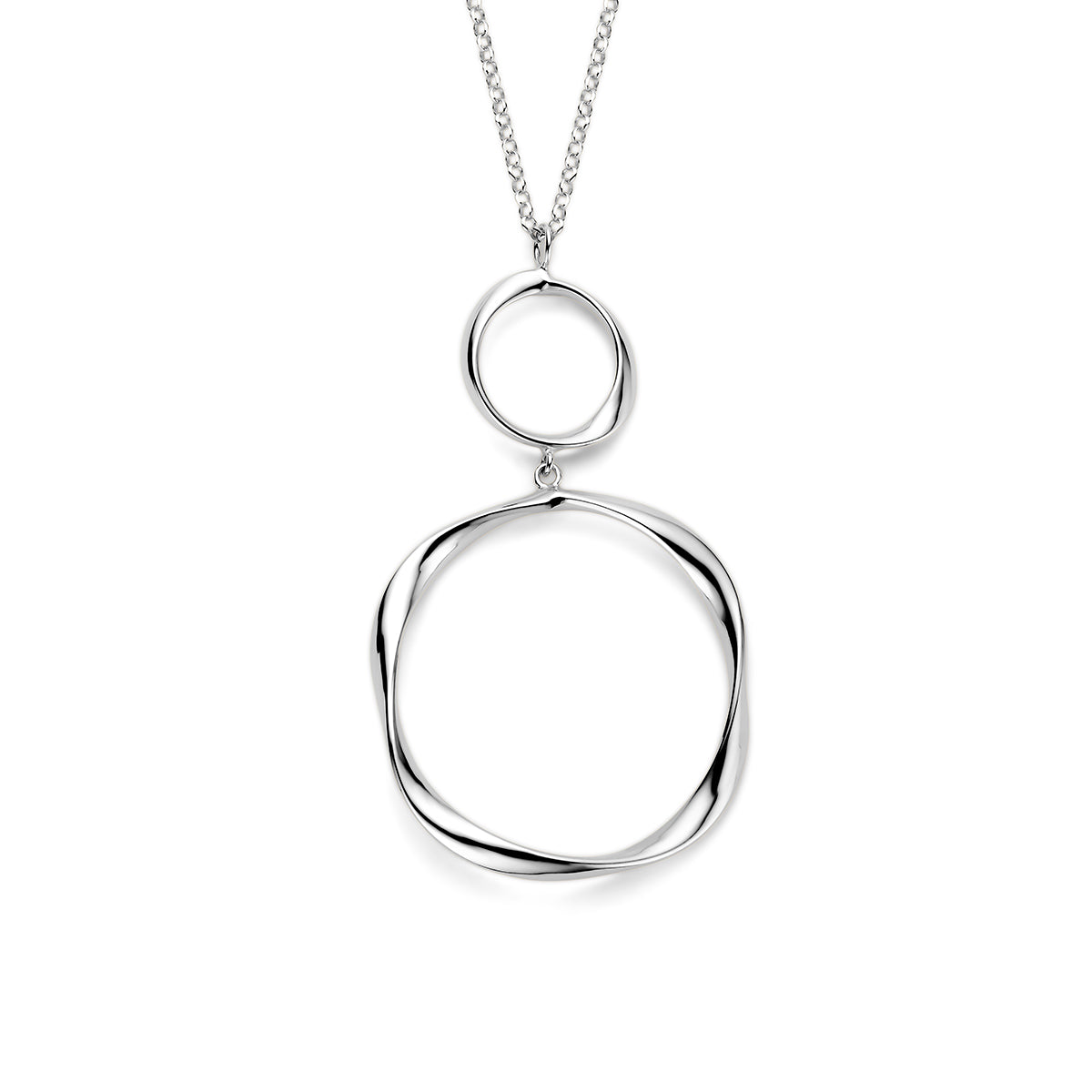 collier gedraaid 41 + 4 cm zilver gerhodineerd