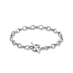 Armband 5 mm 18,5 cm Kapittelschloss Silber rhodiniert