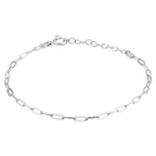 Armband Büroklammer Flachrohr 2,4 mm 16 + 3 cm Silber rhodiniert