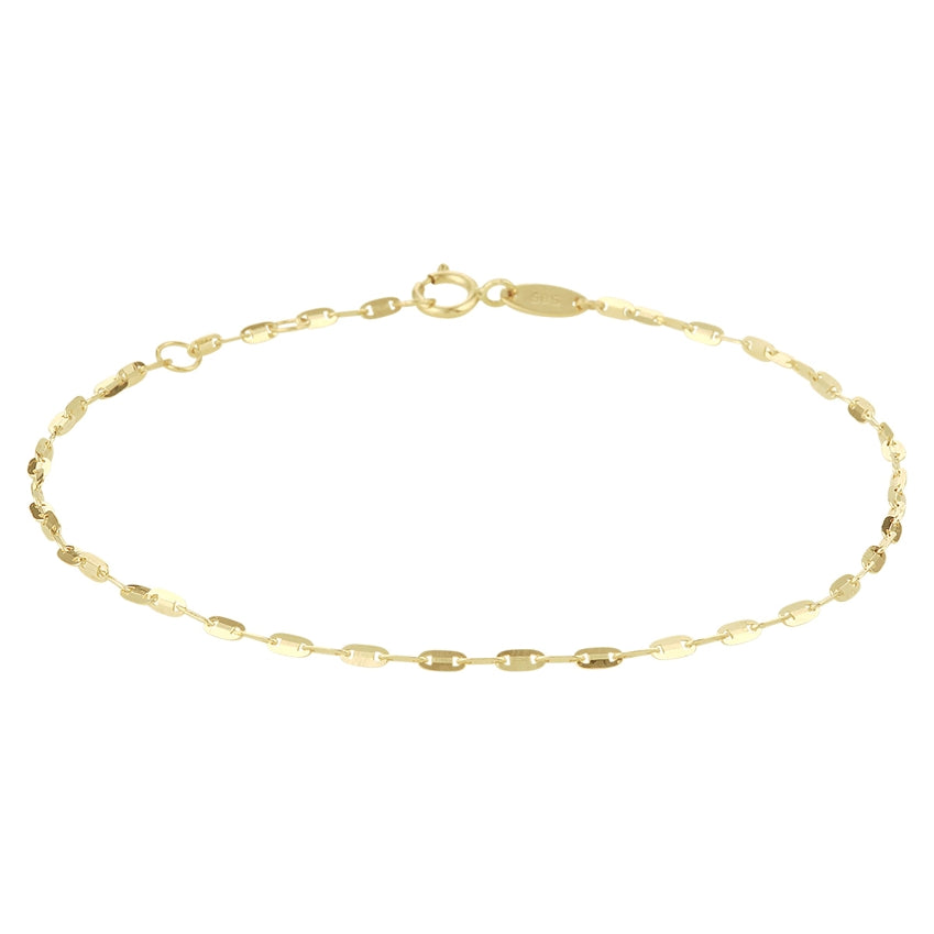 enkelbandje plaatjes 1,5 mm 24 - 26 cm 14K geelgoud