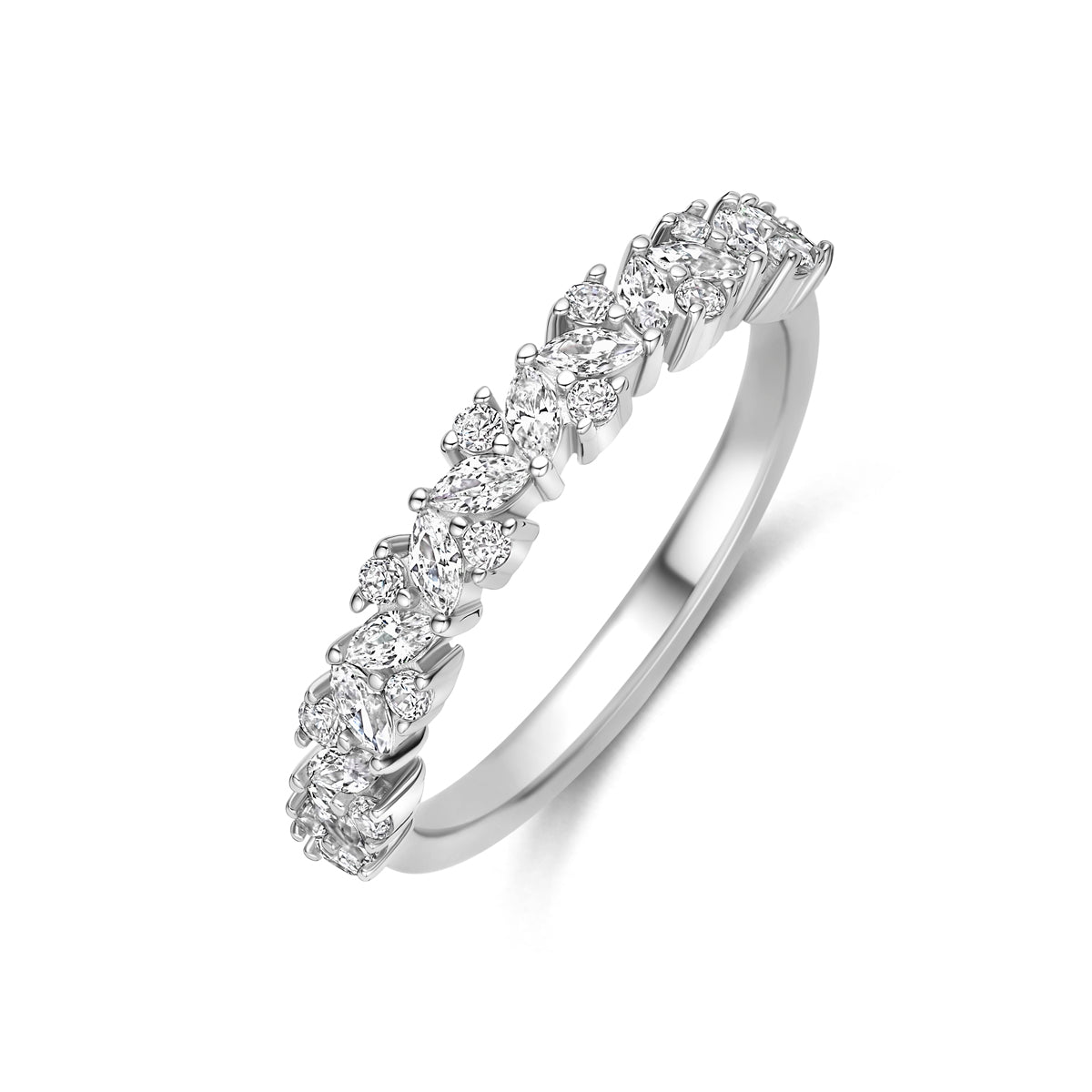 ring zirkonia zilver gerhodineerd