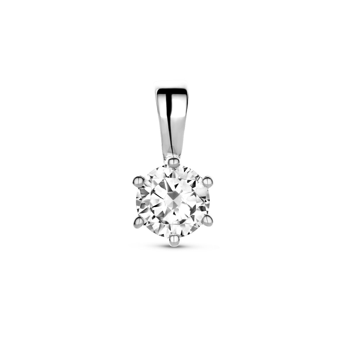 Anhänger Zirkonia 9,5 mm 14K Weißgold