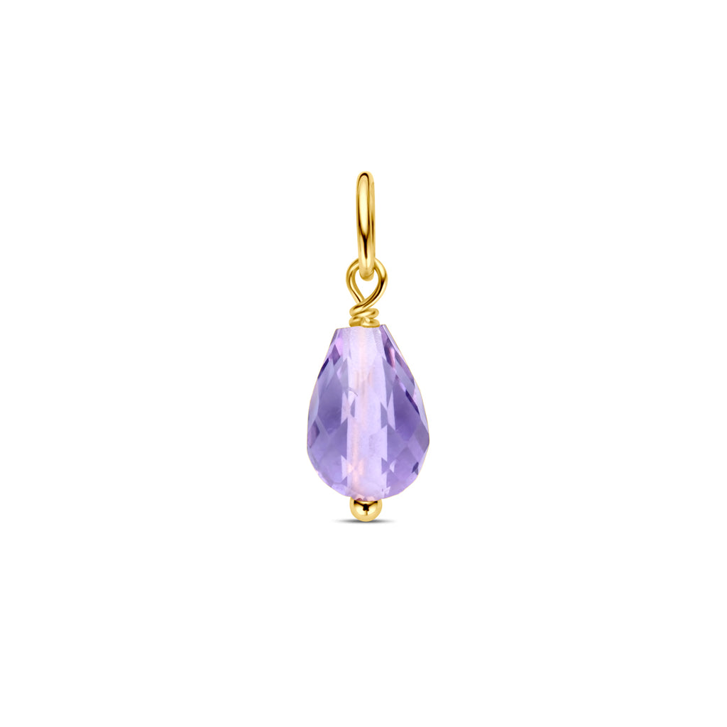 Anhänger Amethyst 15 mm 14K Gelbgold