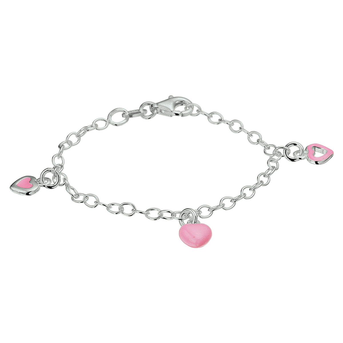 Armband Herz Emaille 13 cm Silber rhodiniert