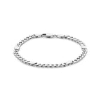 Armband Gourmette mit Zwischenstück 6-seitig geschliffen 5,1 mm 21 cm Silber weiß