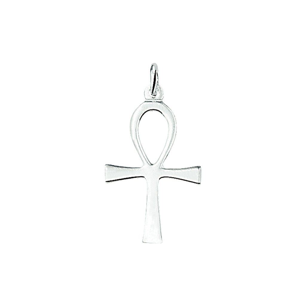 hanger ankh kruis zilver wit