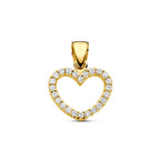 hanger hartje zirkonia 15 mm 14K geelgoud