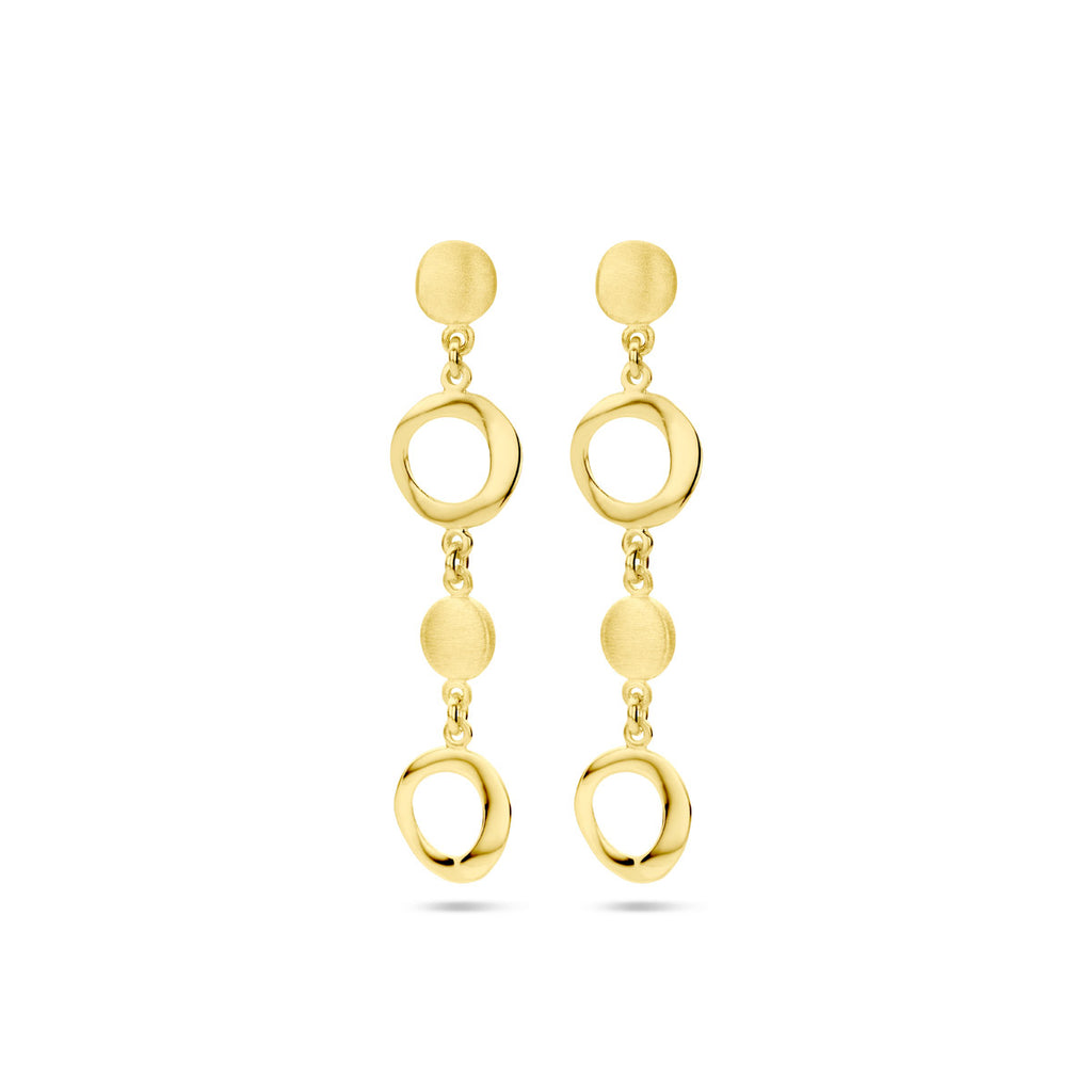 oorhangers poli/mat 14K geelgoud