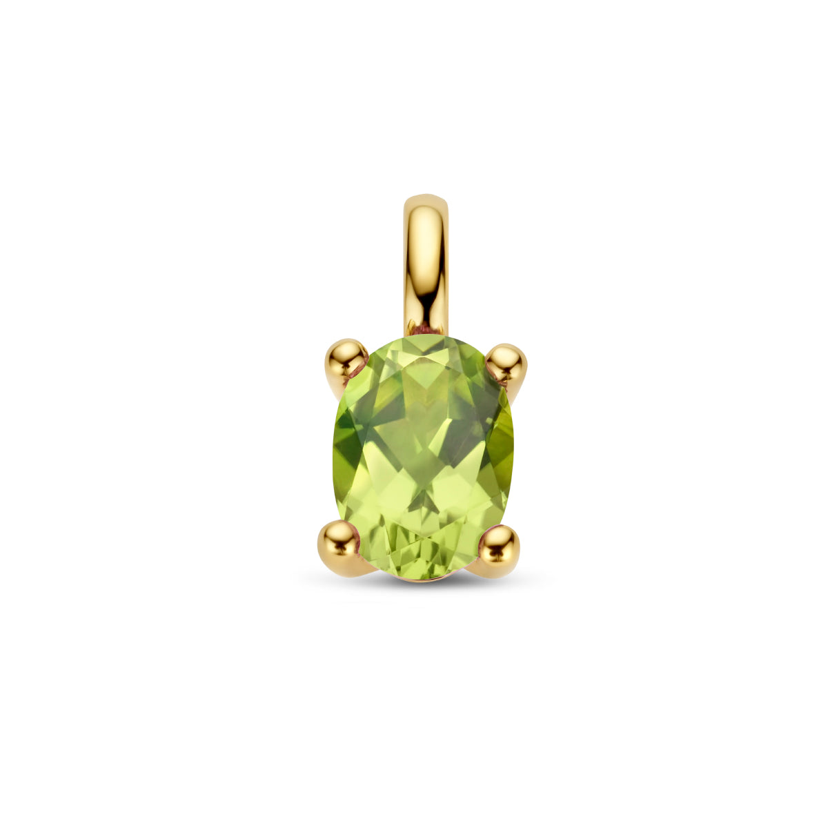 hanger peridot 12 mm 14K geelgoud