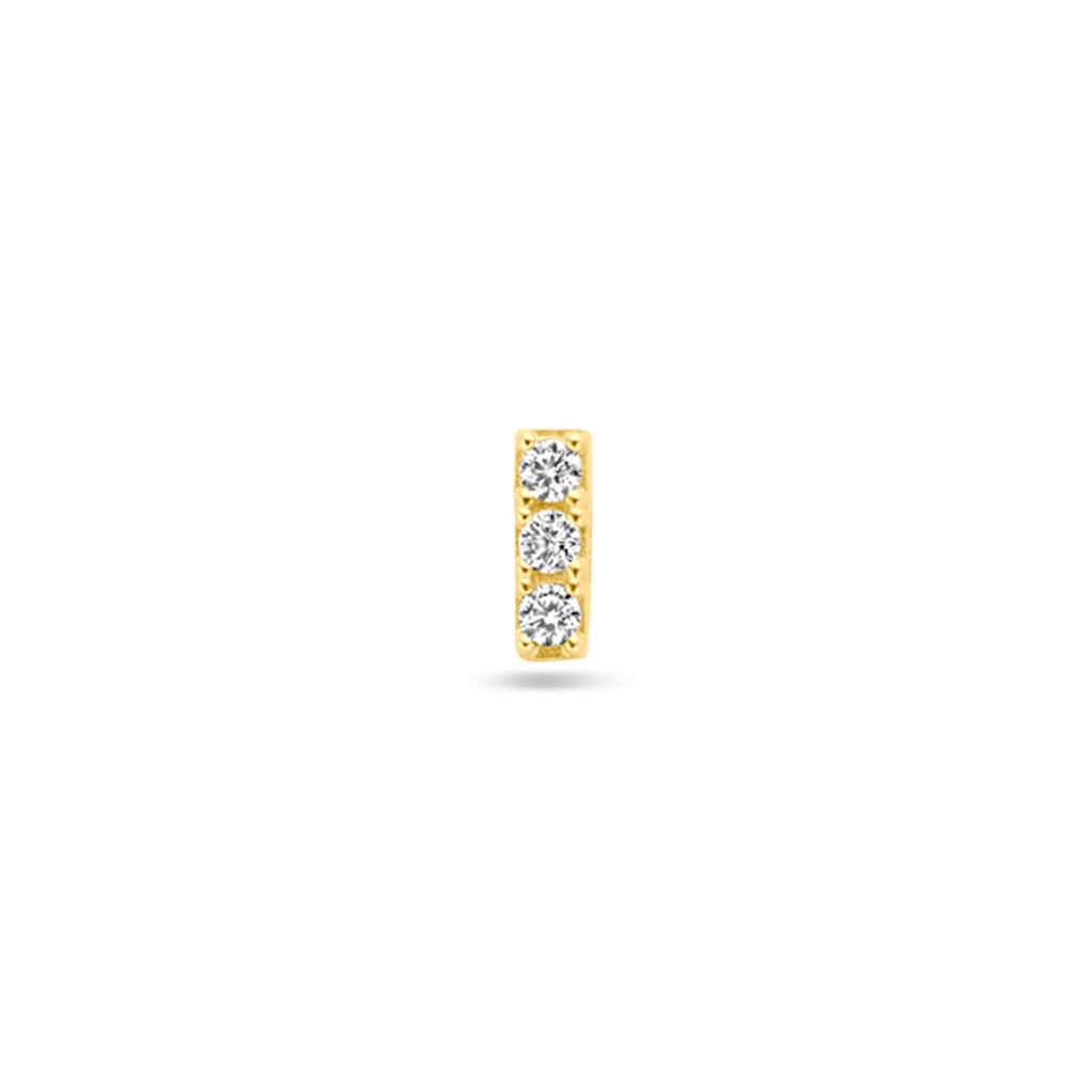 flat back piercing zirkonia 5 mm 14K geelgoud