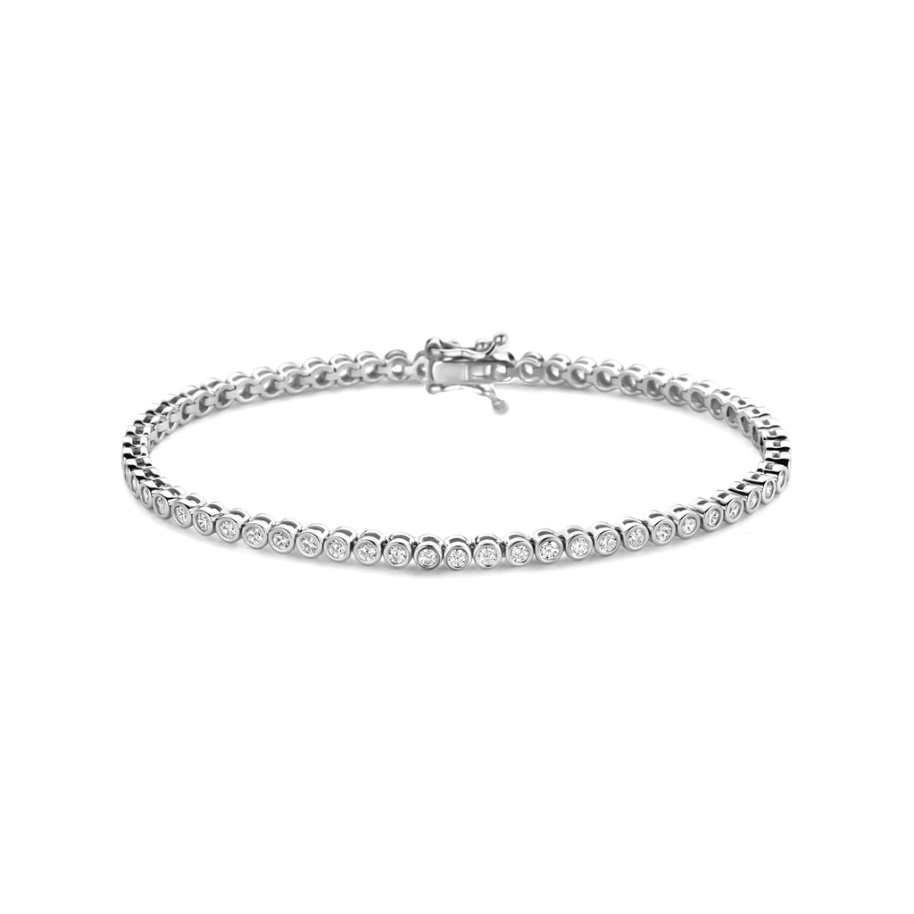 tennisarmband zirkonia 3 mm zilver gerhodineerd