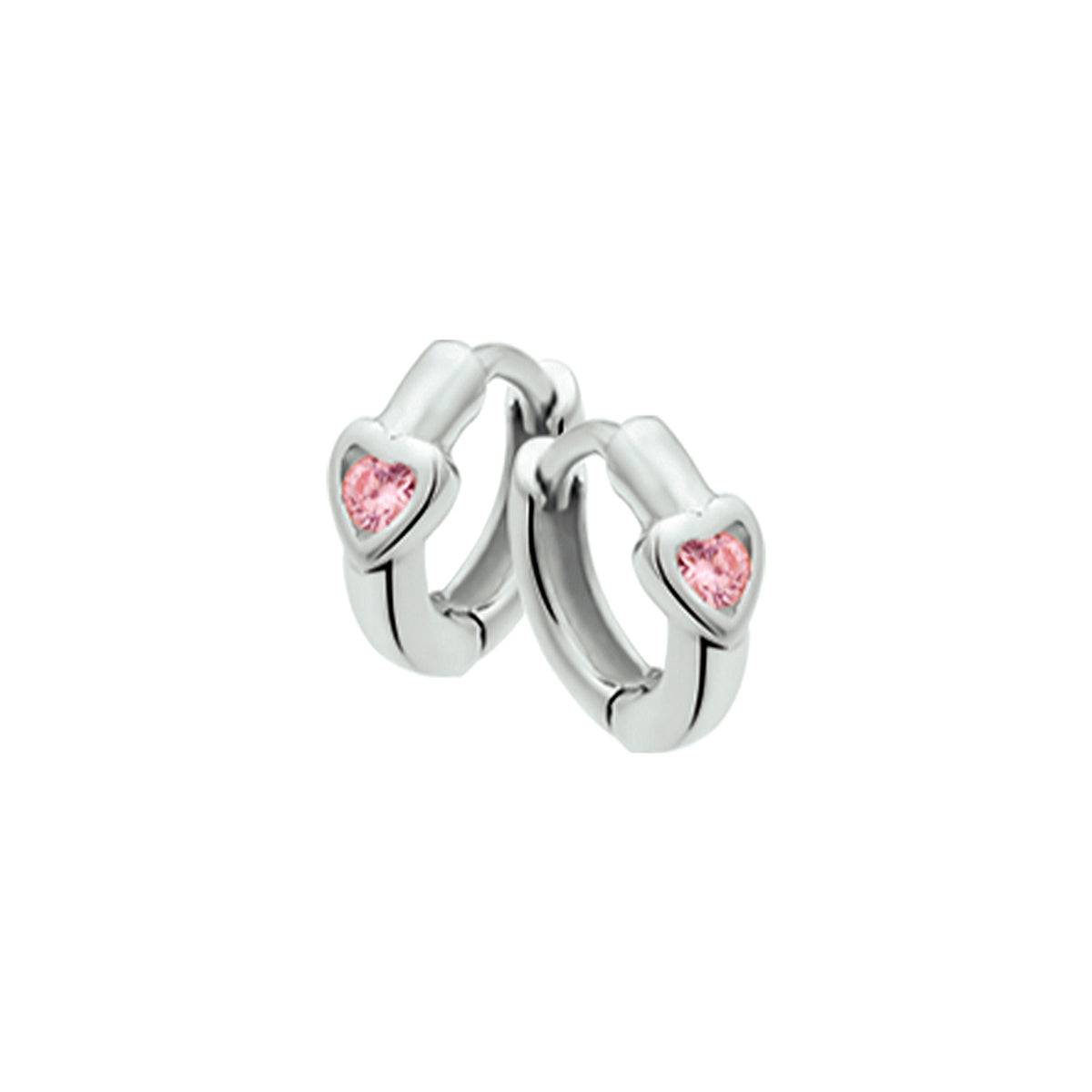 Ohrhänger Herz rosa Zirkonia silber weiß