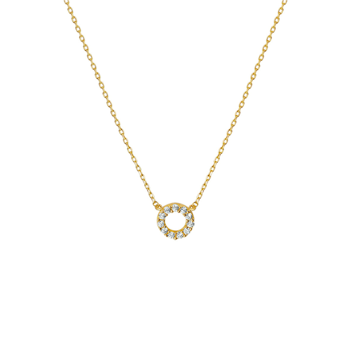 collier zirkonia 40 - 42 - 44 cm 14K geelgoud