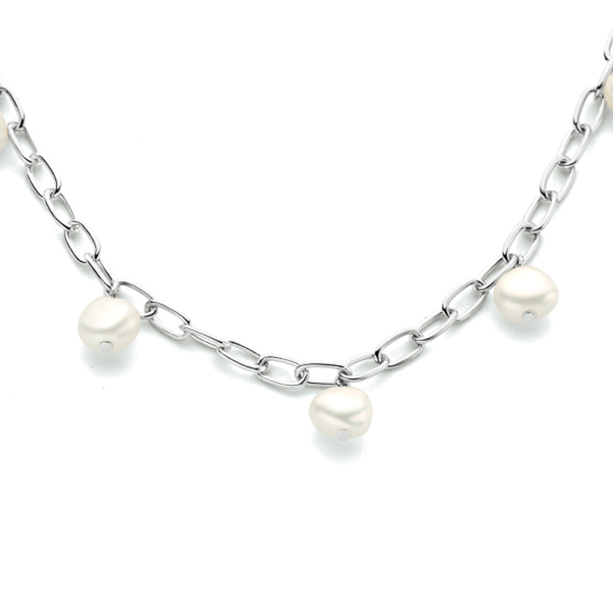 Halskette Perle 42 + 3 cm Silber rhodiniert