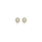oorknoppen lab grown diamant 0.43ct (2x 0.217ct) f vs 6,5 mm 14K geelgoud