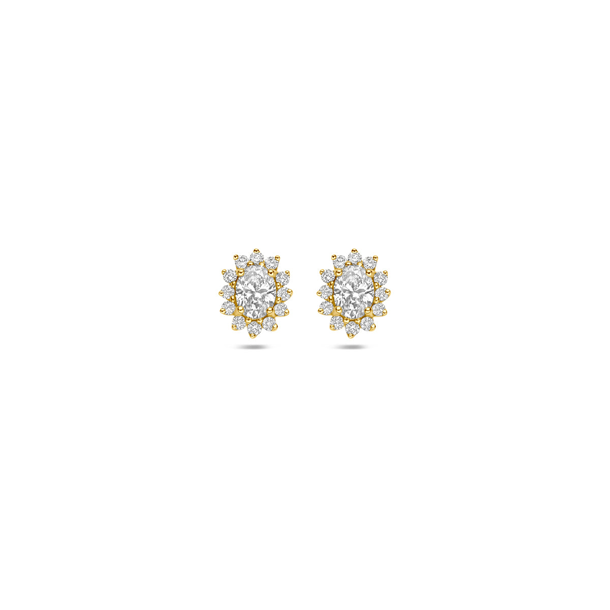 oorknoppen lab grown diamant 0.43ct (2x 0.217ct) f vs 6,5 mm 14K geelgoud