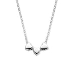 collier 3 hartjes 41 + 4 cm zilver gerhodineerd