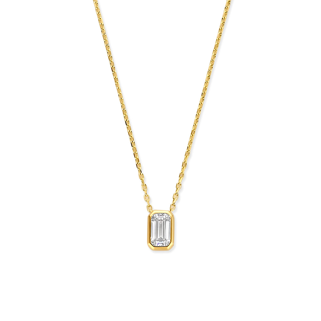 collier zirkonia 41 - 43 - 45 cm 14K geelgoud