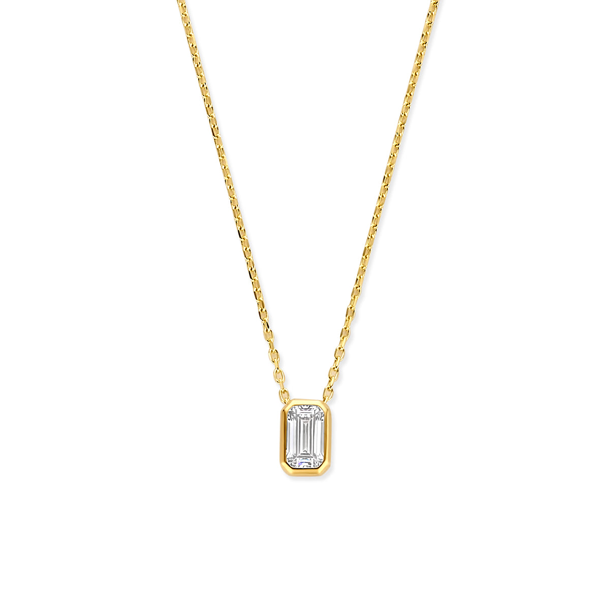 collier zirkonia 41 - 43 - 45 cm 14K geelgoud
