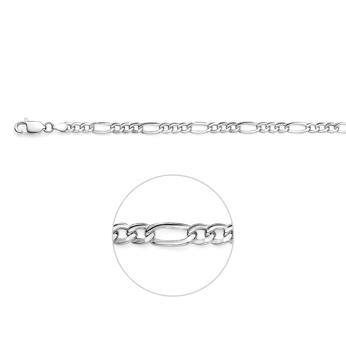 figaro 5,1 mm zilver wit