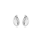 oorknoppen gescratcht poli/mat zirkonia  12 mm zilver gerhodineerd
