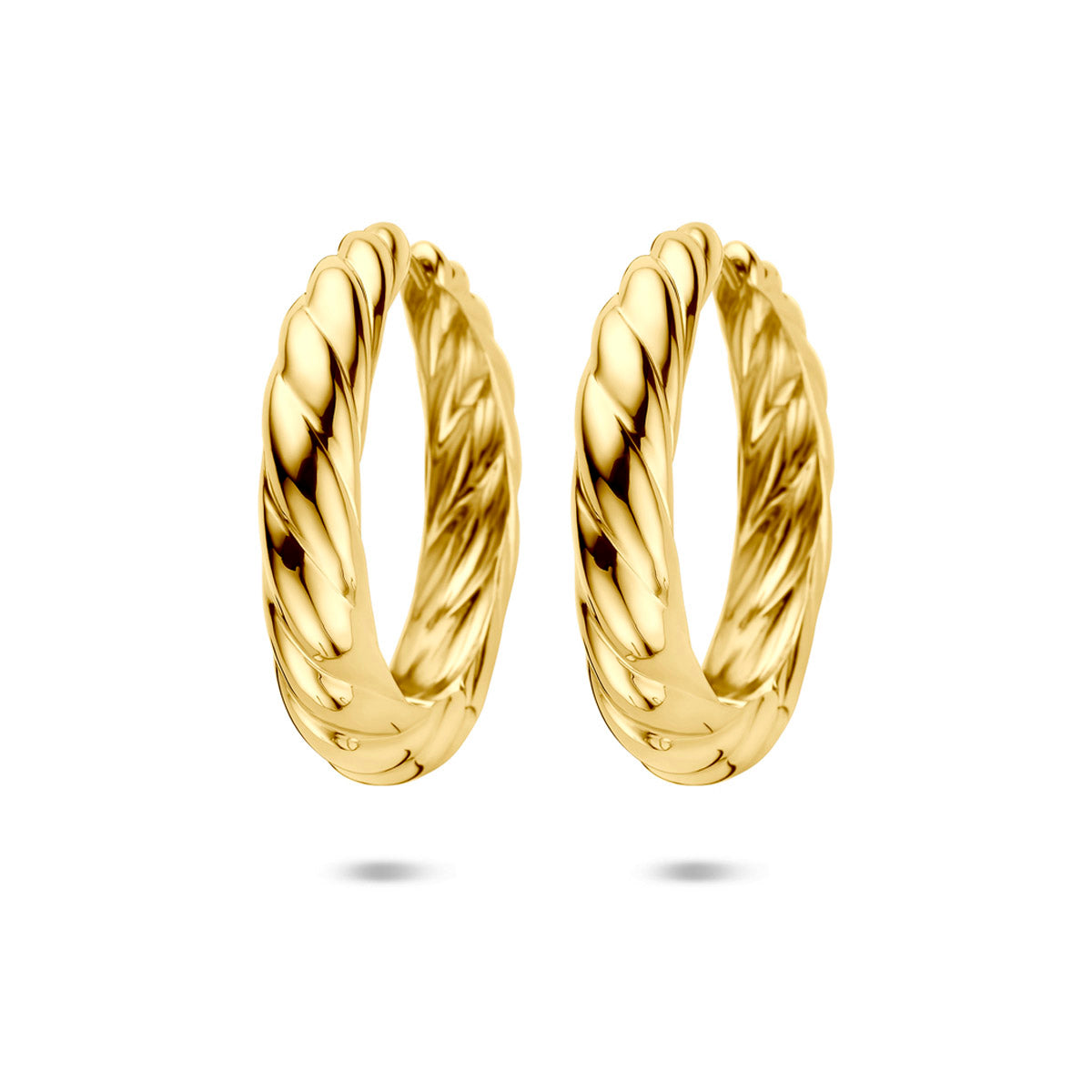 klapoorringen 40 mm 1 micron zilver verguld (geel)