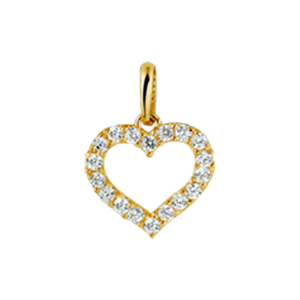 Anhänger Herz Zirkonia 14K Gelbgold
