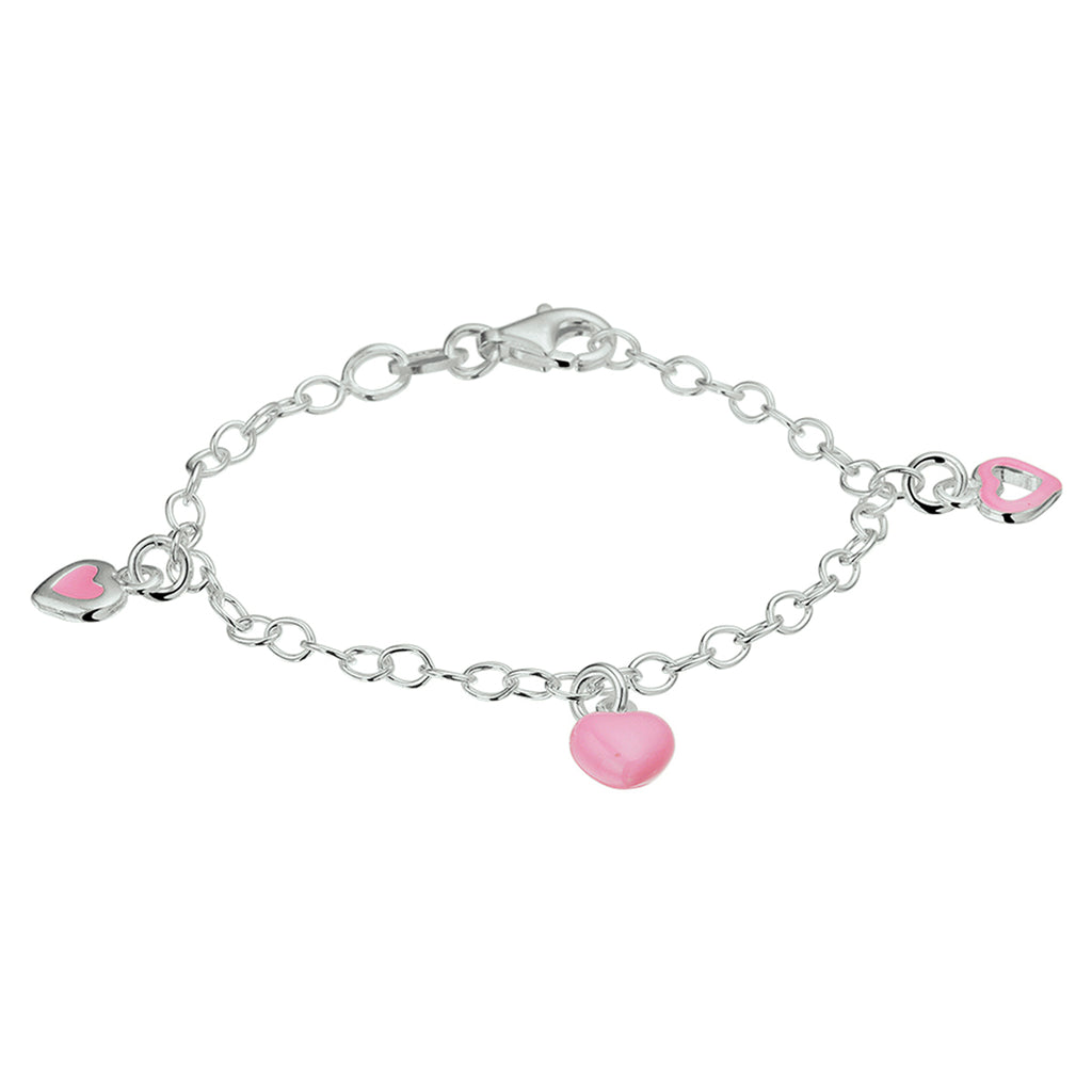 Armband Herz Emaille Silber Weiß