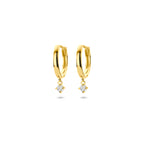 Klappcreolen Labor-Diamant 0,07 ct (2x 0,035 ct) H SI 14,5 mm 14K Gelbgold