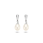 oorhangers parel en zirkonia 14K witgoud