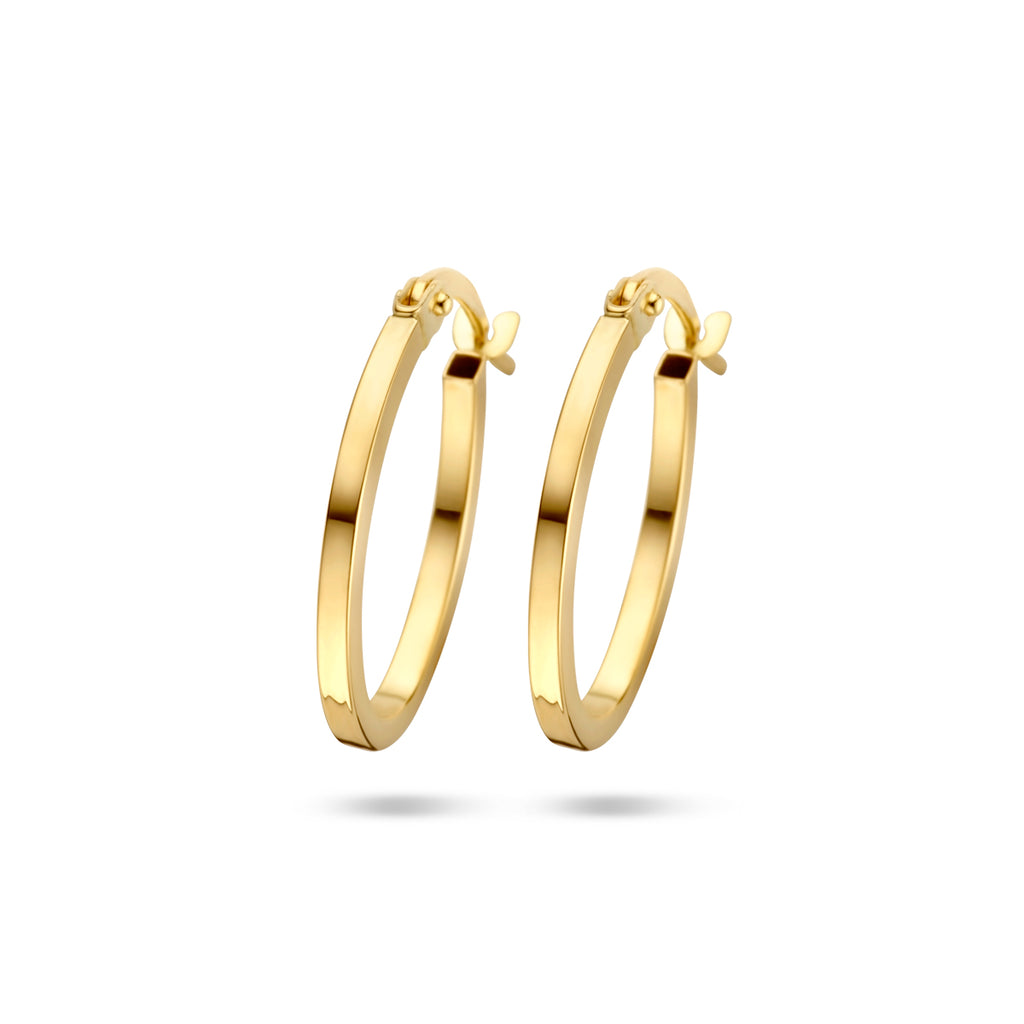 9k oorringen 18,5 mm 9K geel