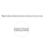 Armband Figaro 5,1 mm 20 cm Silber rhodiniert