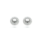 Ohrstecker rund Zirkonia Silber rhodiniert