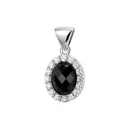hanger onyx en zirkonia zilver gerhodineerd