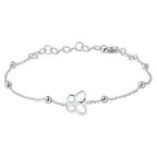 armband vlinder 13 + 3 cm zilver gerhodineerd
