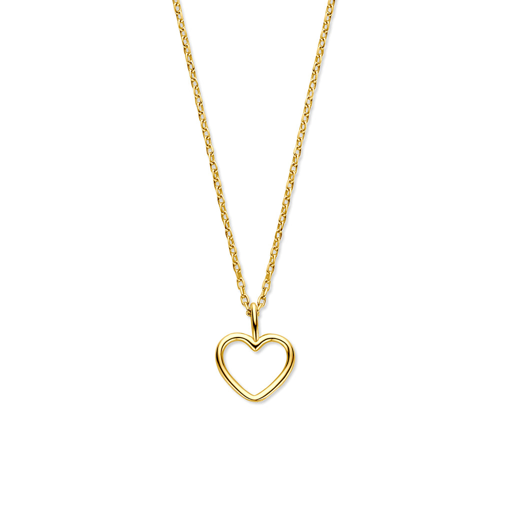 Halskette Herz 41 - 43 - 45 cm 14K Gelbgold