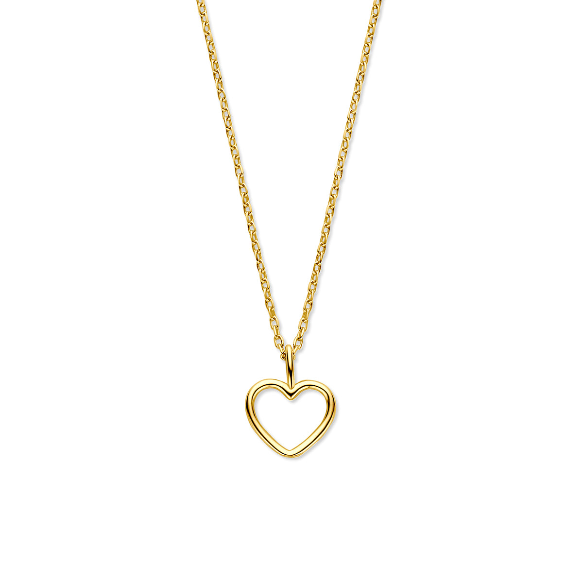 collier hartje 41 - 43 - 45 cm 14K geelgoud