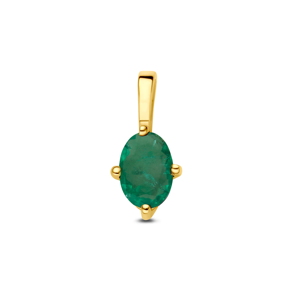 hanger smaragd 11,5 mm 14K geelgoud