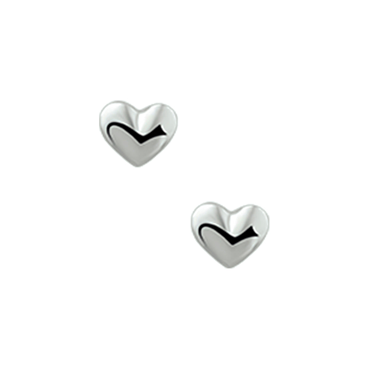 Ohrstecker Herz silber weiß