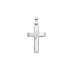 hanger kruis poli/mat gediamanteerd 24 mm zilver gerhodineerd