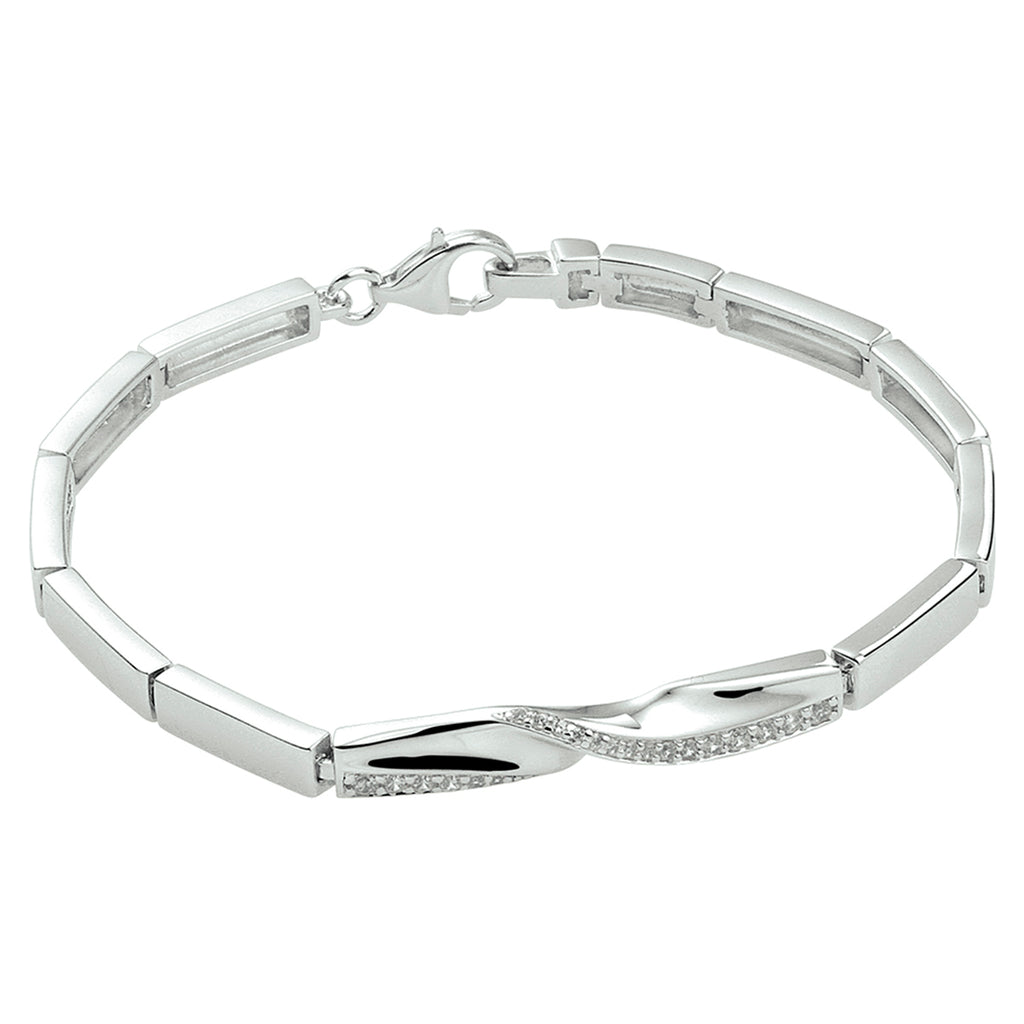 Armband Zirkonia 18,5 cm Silber rhodiniert