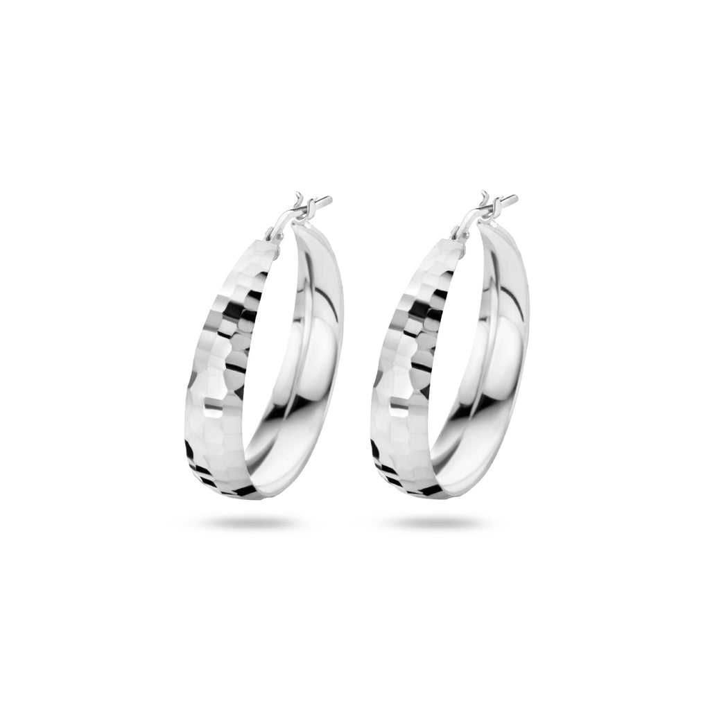 oorringen gediamanteerd 7,0 mm zilver gerhodineerd