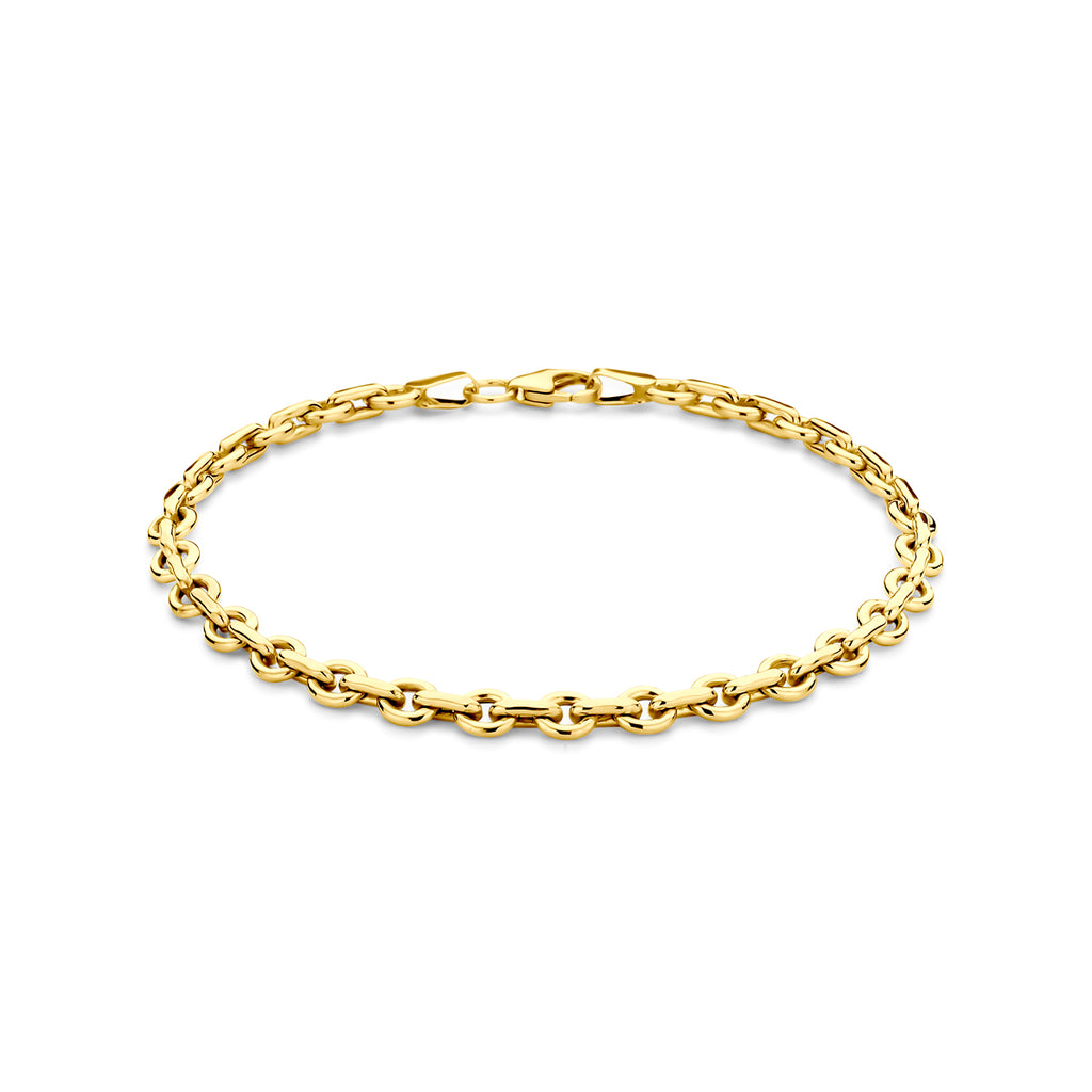 Armband Ankerkette massiv 4,5 mm 19 cm Silgold (gelb mit Silberkern)