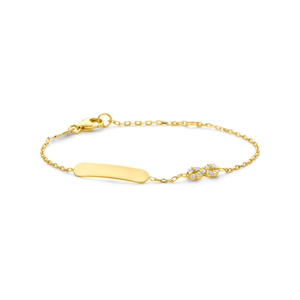 Gravurarmband Infinity Zirkonia 11 - 13 cm 14K Gelbgold