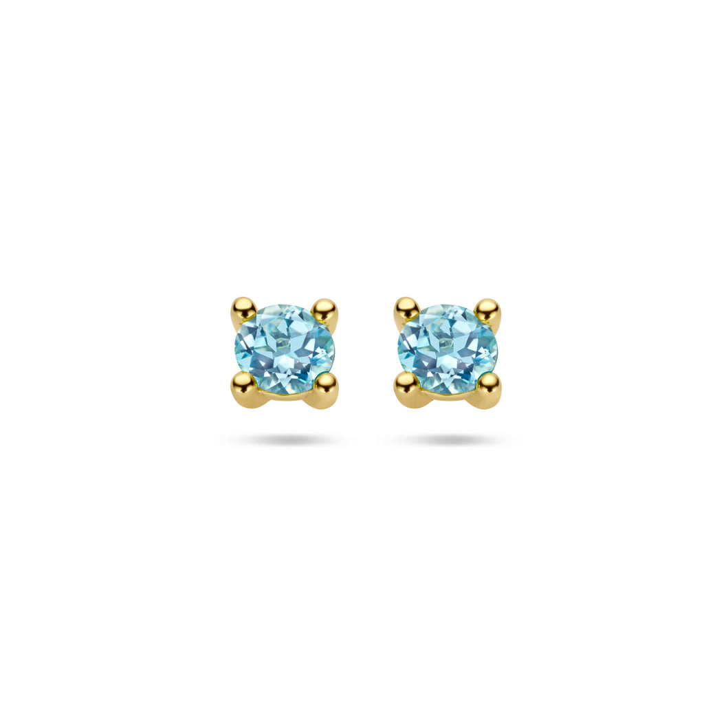 Ohrstecker Blautopas 14K Gelbgold