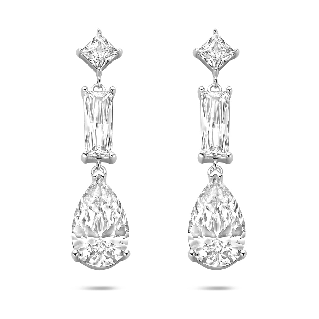 Ohrhänger Zirkonia 35 mm silber rhodiniert